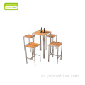 Conjunto de mesa de barras de estructura de acero inoxidable